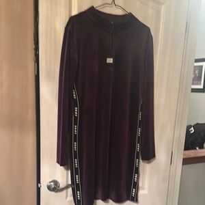 DKNY Purple Sequin Embellished Long Sleeve Sheath Dress